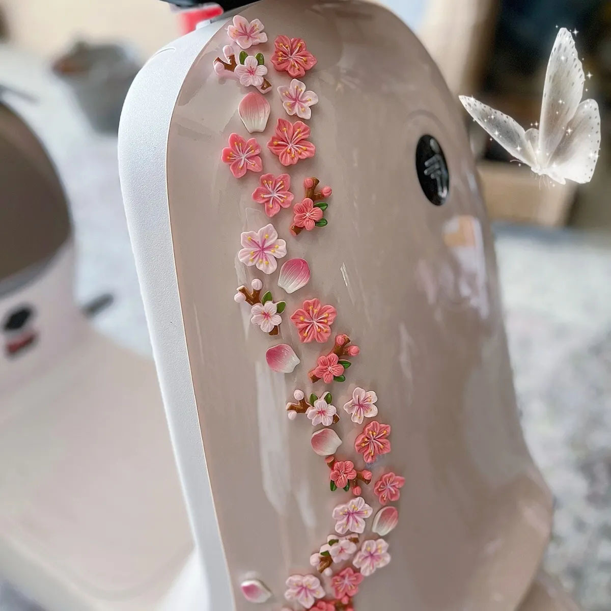 Diy Electric Car - 桃の花のカーデカール DIY 3Dステッカー 電気自動車 バイクアクセサリー 花飾り