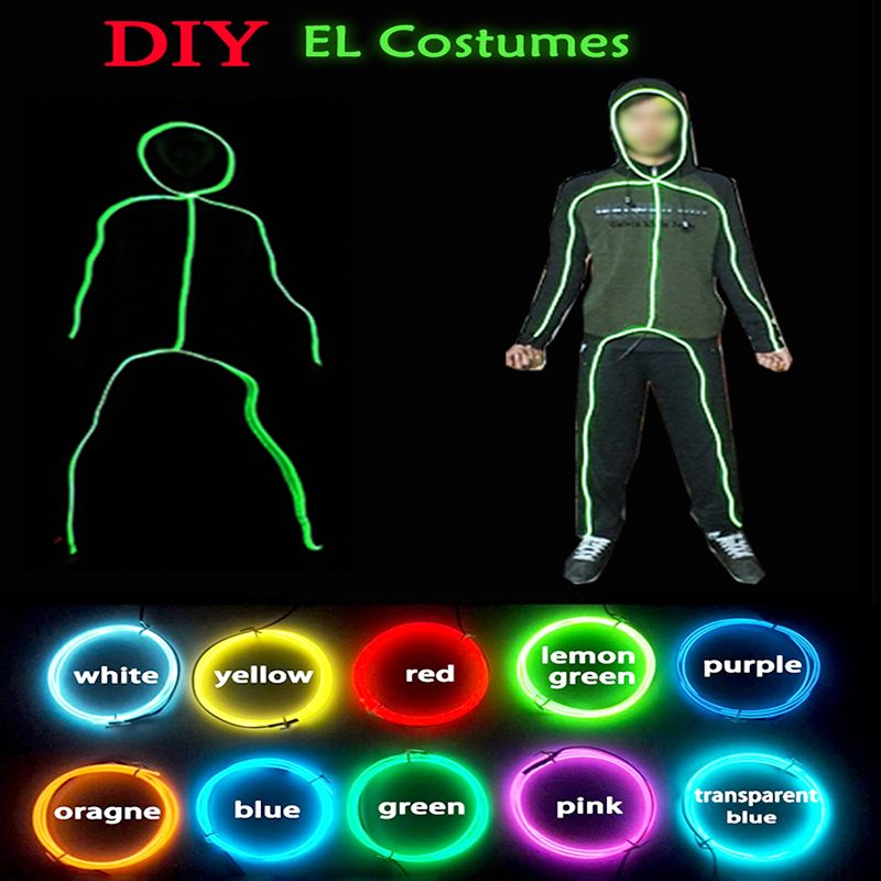 Diy Electronics Set - コスプレマッチ棒人形コスチュームDIY光るコスチューム素材電子ライトダンスコスチュームELワイヤー素材セット