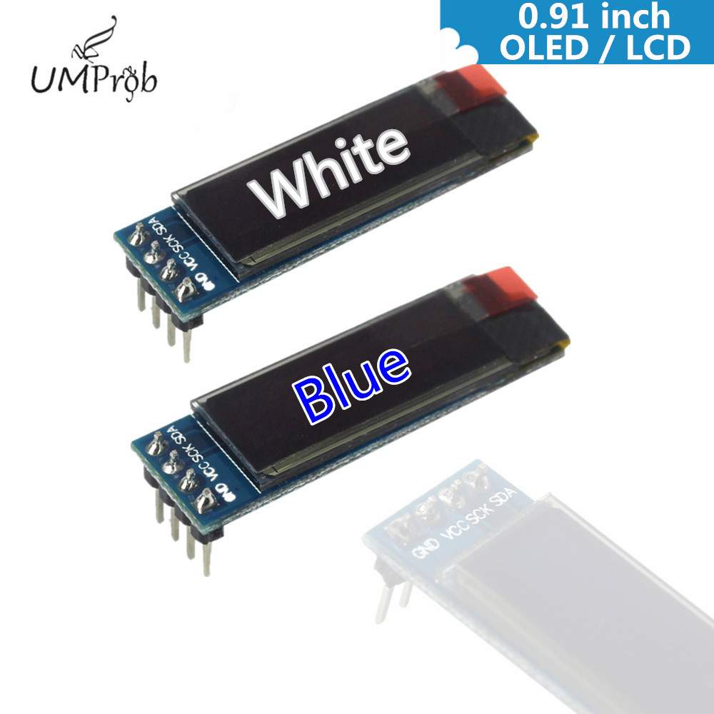 Arduino Diy Electronics - 0.91インチ 128x32 IIC I2C 白/青 OLED