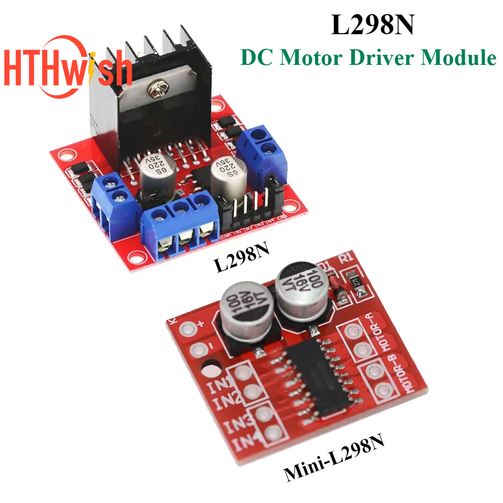 L298N Motor Driver - Arduino用l298ndcモータードライバーモジュール,高出力l298ステッピングモーター,スマートカーロボット,パンボード,ペルチェ,1個