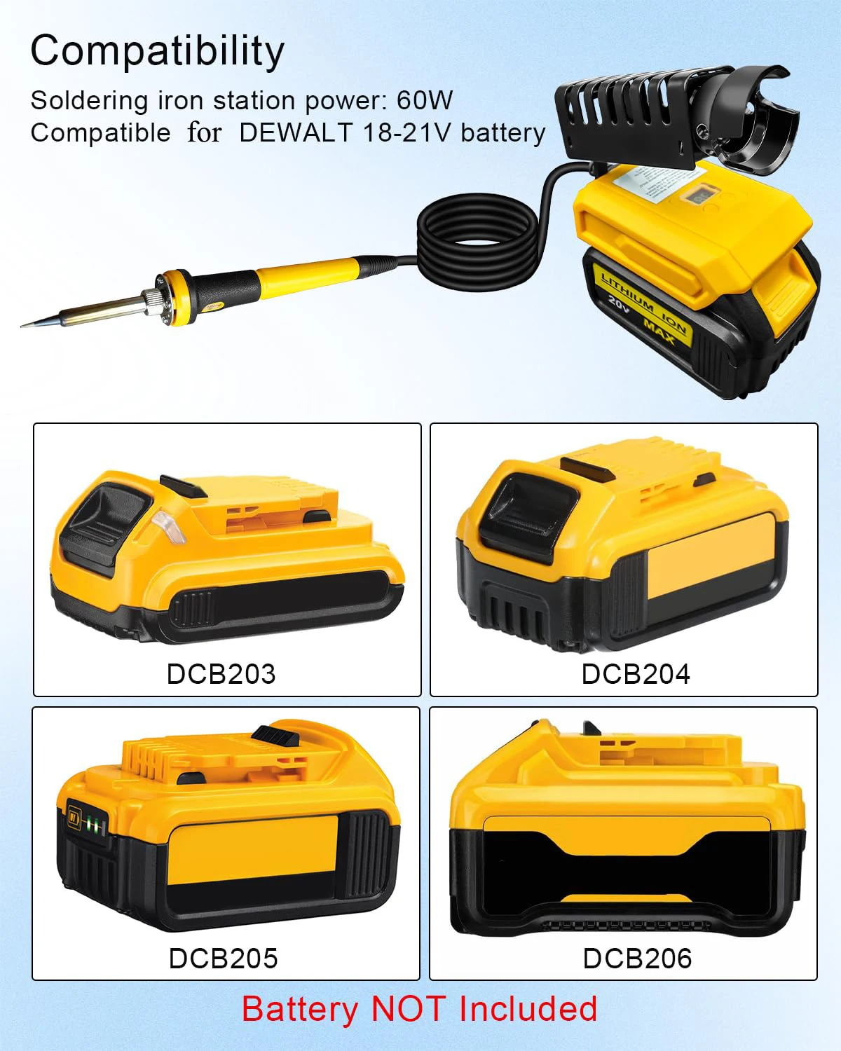 ポータブルはんだごてキット、Dewalt 20Vバッテリー対 - Soldering Iron Kit のレビューと価格