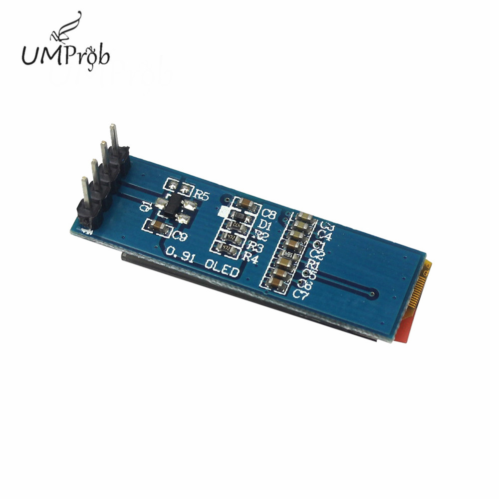 0.91インチ 128x32 IIC I2C 白/青 OLE - Arduino Diy Electronics のレビューと価格