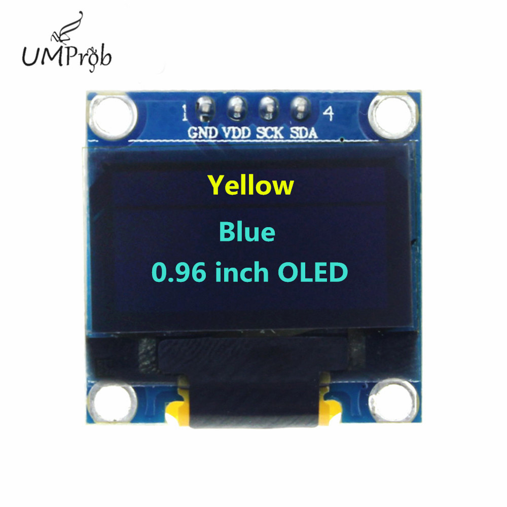 0.91インチ 128x32 IIC I2C 白/青 OLE - Arduino Diy Electronics のレビューと価格