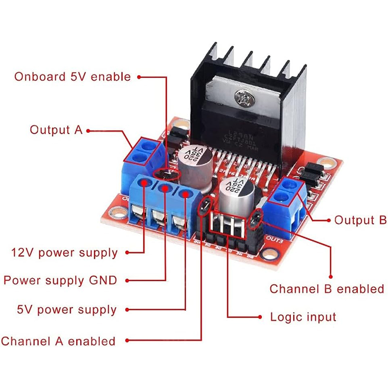 L298Nドライバボードモジュール L298Nステッピングモ - L298N Motor Driver のレビューと価格