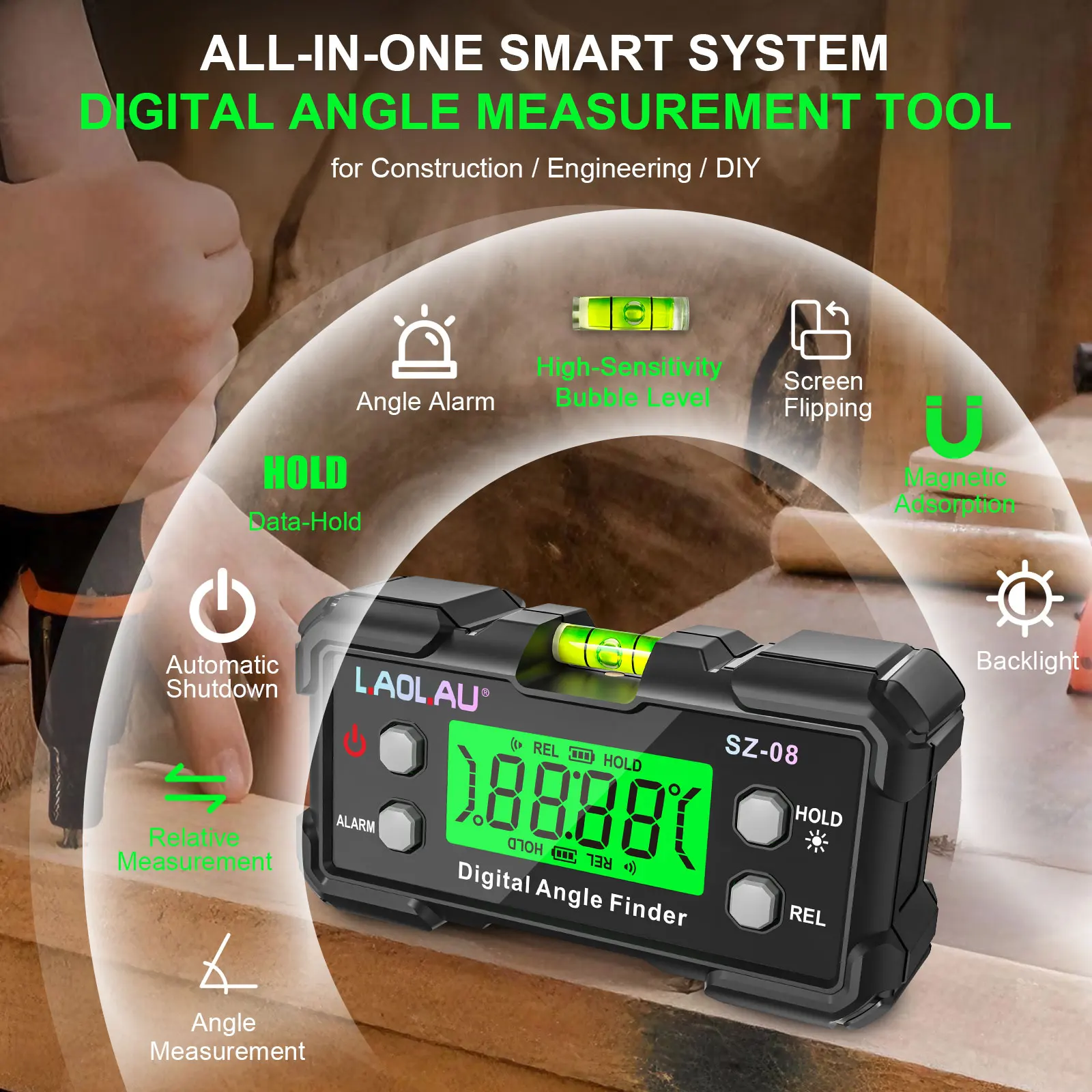 デジタル角度計レベルバブル付き磁気電子分度器傾斜計ゴニオメー - Useful Diy Electronics のレビューと価格