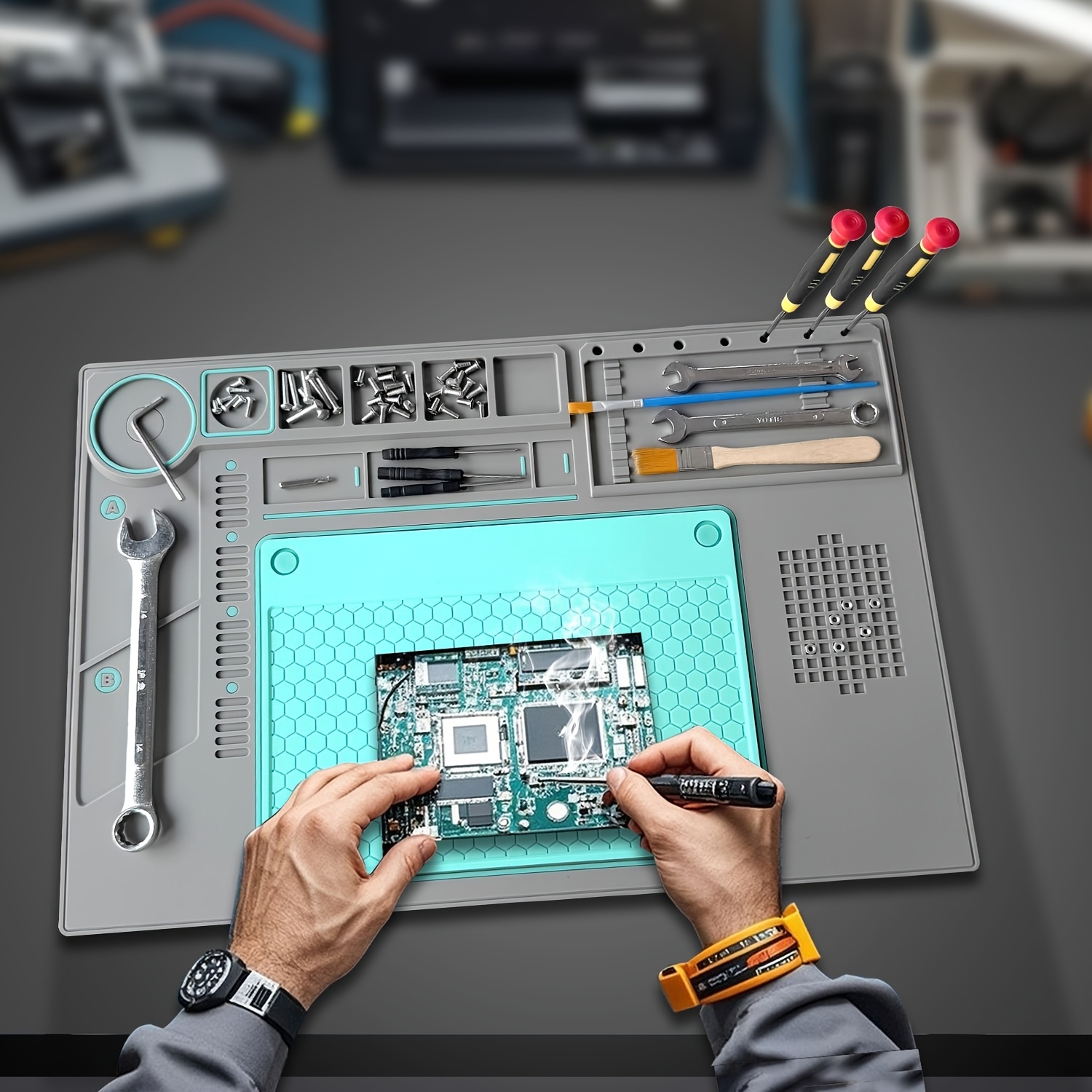 耐熱はんだマット絶縁電話修理マットネジシリコンテーブルマット - Soldering Iron Kit のレビューと価格