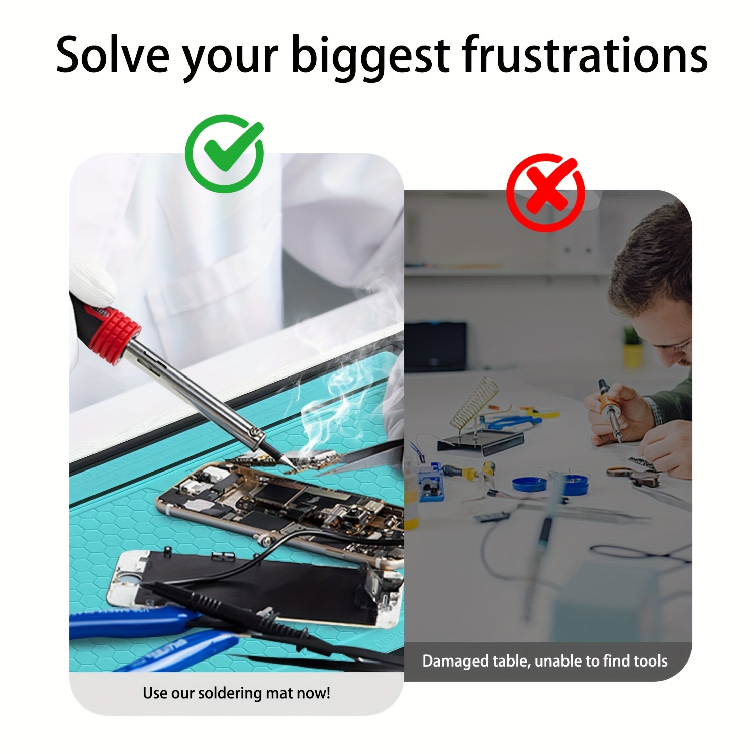 耐熱はんだマット絶縁電話修理マットネジシリコンテーブルマット - Soldering Iron Kit のレビューと価格