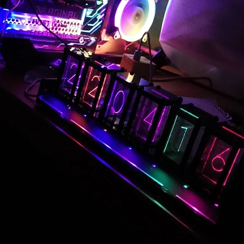 LEDデジタルサイレントテーブル時計,ライトチューブ,電子時 - Diy Electronics Table のレビューと価格